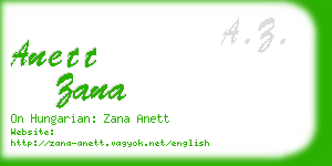 anett zana business card